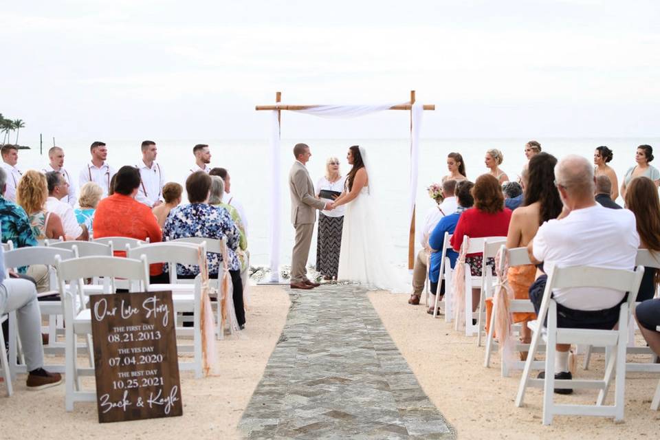 Wedding ceremony stone aisle