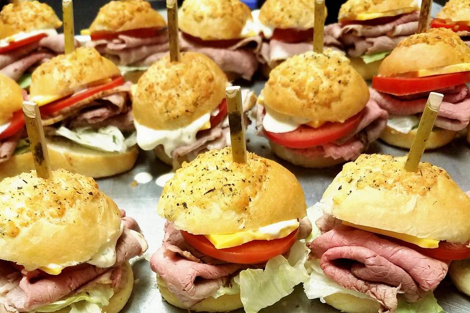 Roast beef on focaccia