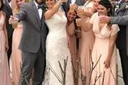 Wedding party toasting