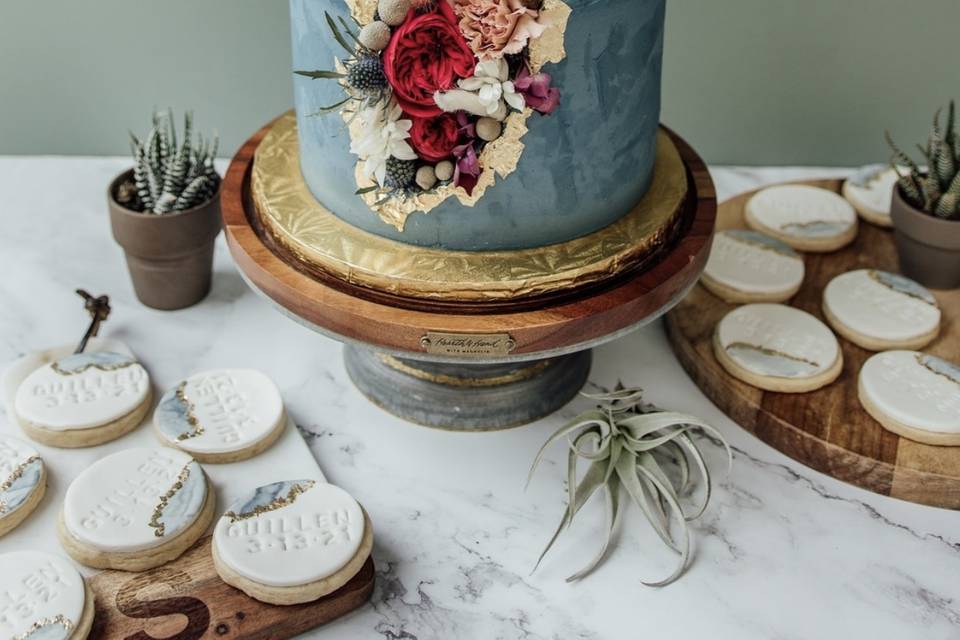 The Floral Geode Wedding Cake