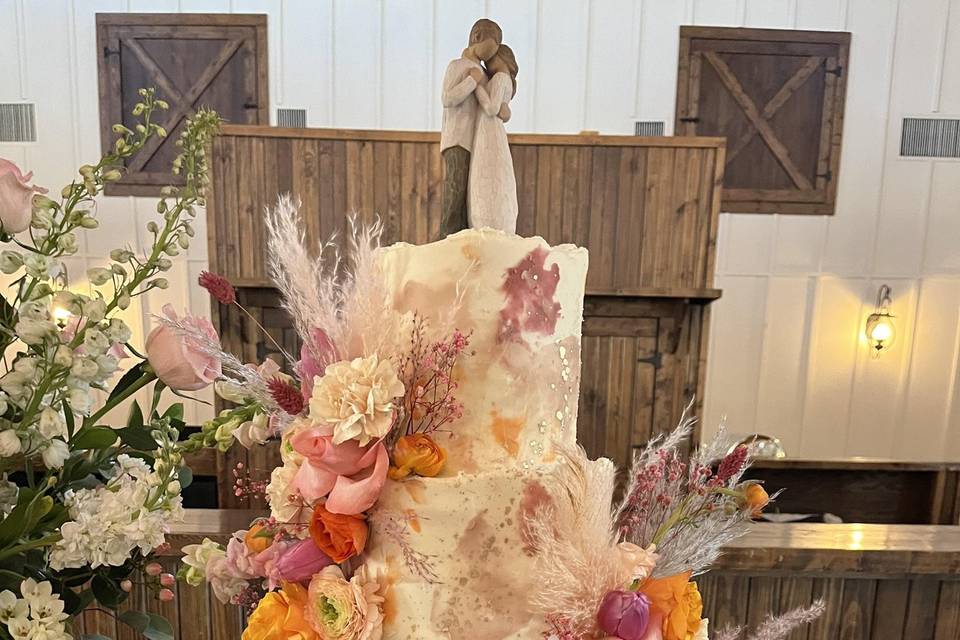 Spring floral 4 tier