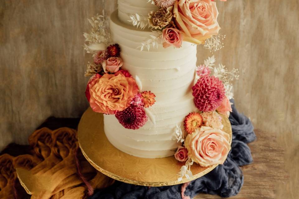 Summer floral 4 tier