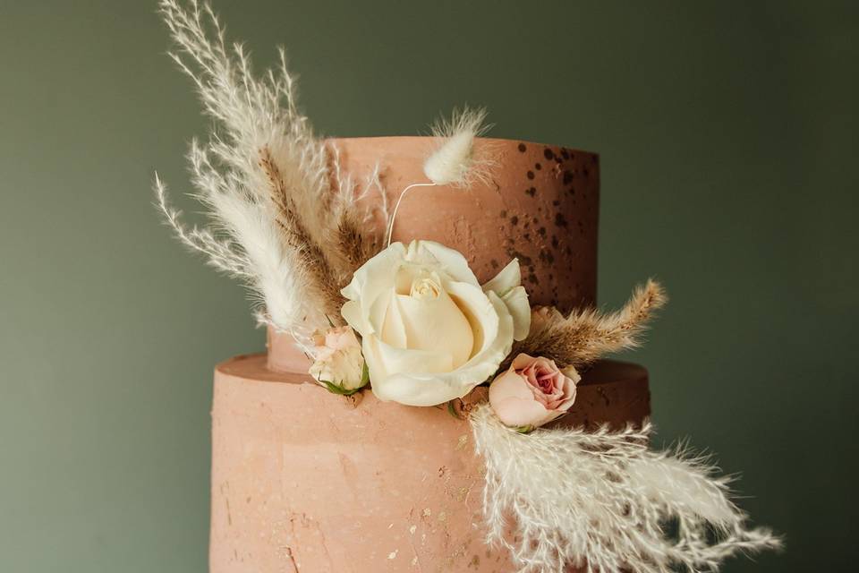 Nude Floral Cake