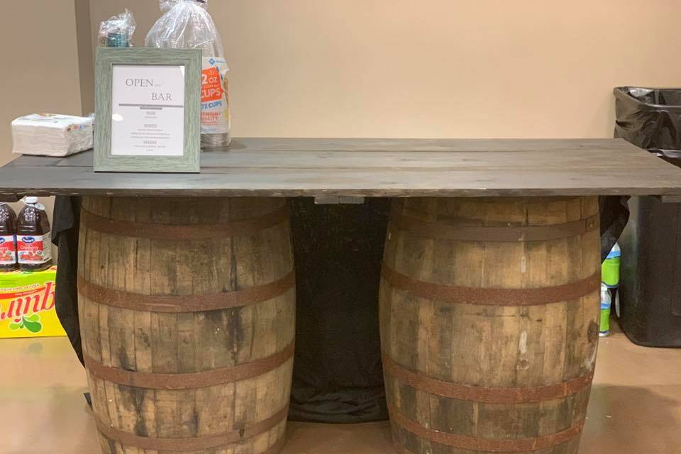 Barrels with tabletop