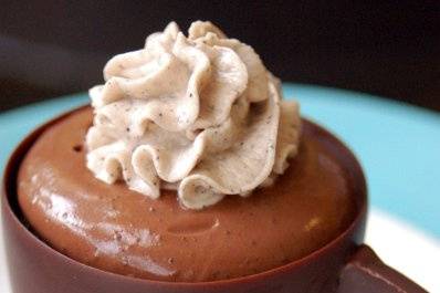 Cafe Mocha Cupcake nested in a tiny chocolate cup