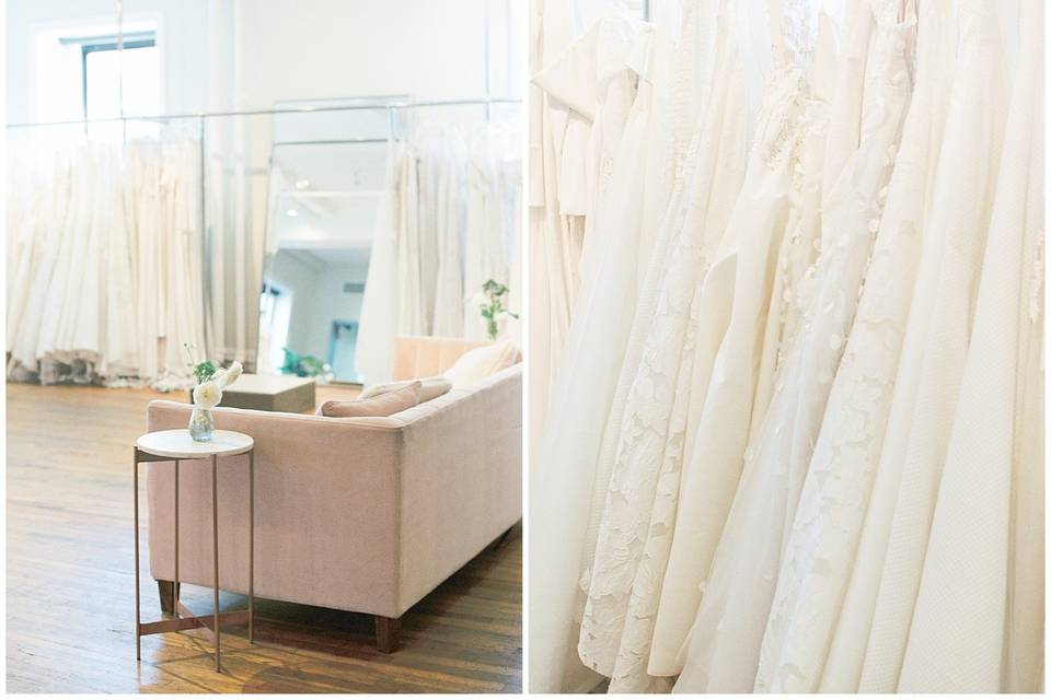 New York bridal salon details