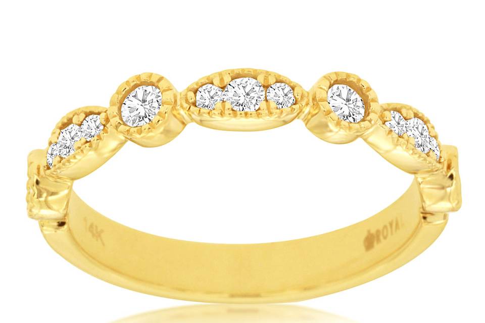 14K Diamond Wedding Band