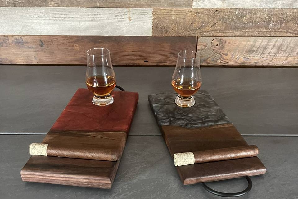 Cigar and whiskey boards