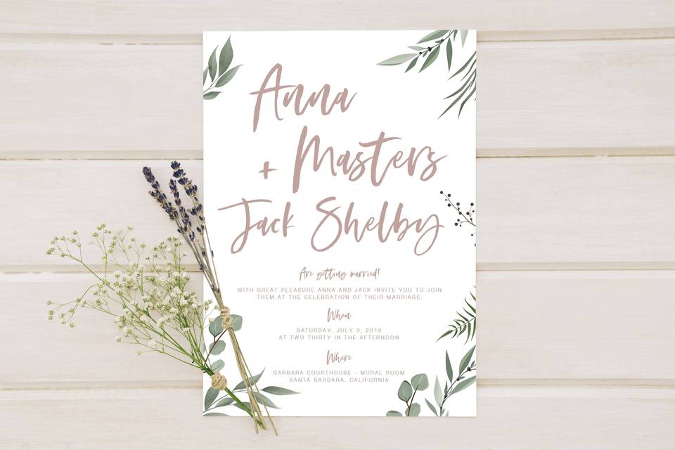 Forrest Wedding Invitation