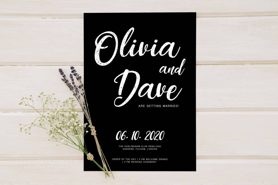 Lettering Wedding Invitation