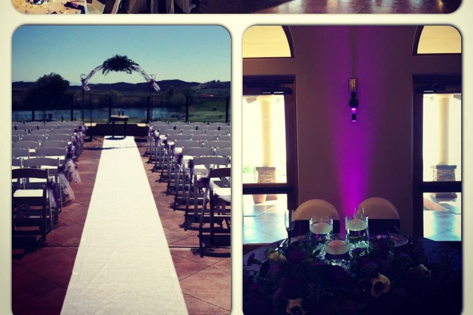 Morongo Golf Course At Tukwet Canyon - Beaumont, CA* Uplighting (Purple)* Ceremony Setup (Outdoor)* DJ & Lighting Services