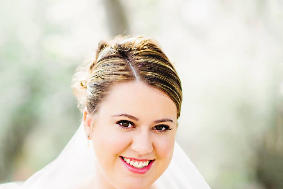 A beautiful face and a happy Bride