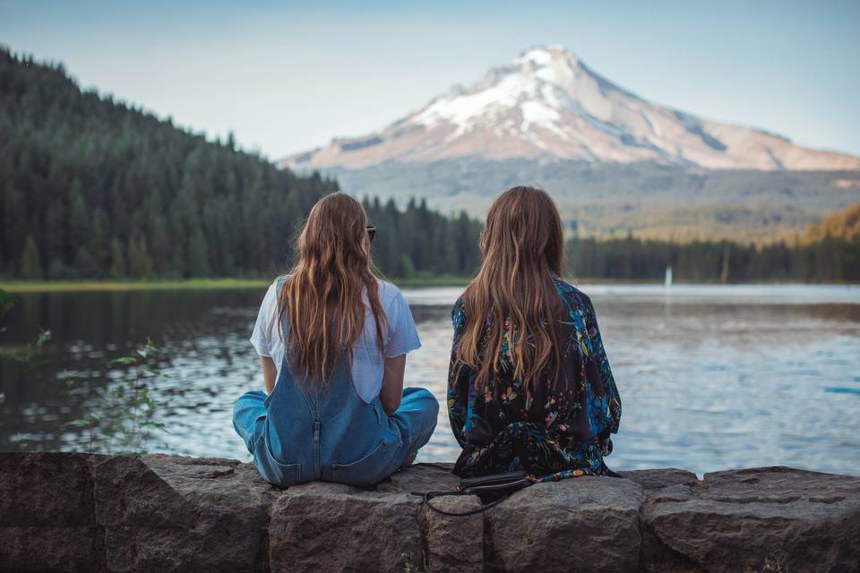 Mountain view with a lake