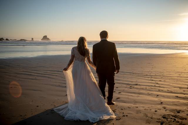 Couple holding hands