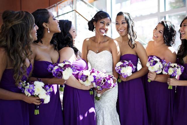 Bride and her bridesmaids