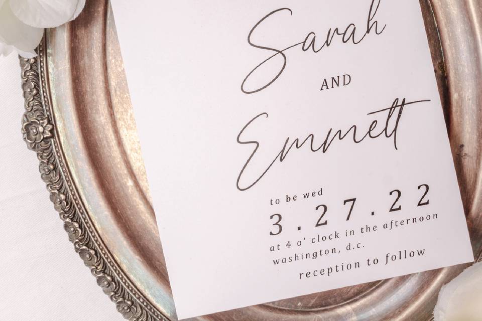 Modern wedding invites