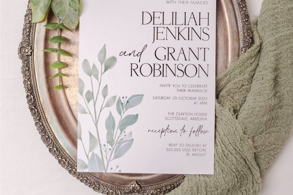 Botanical Wedding invites