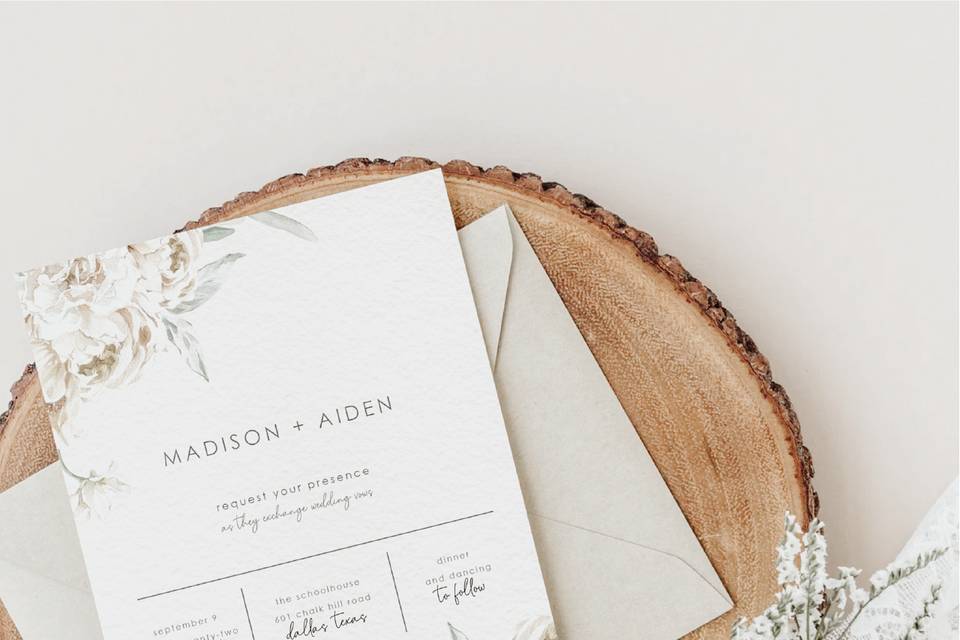 Elegant wedding invites