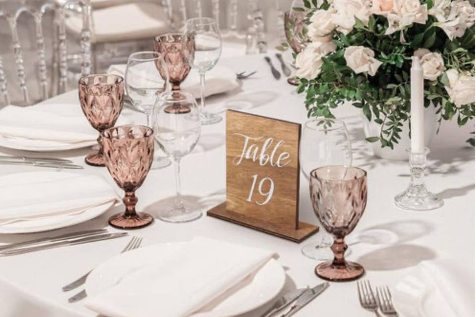 Wooden table numbers