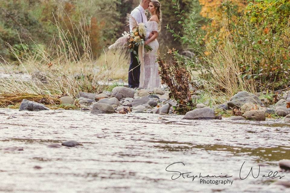 By the rocky riverbed