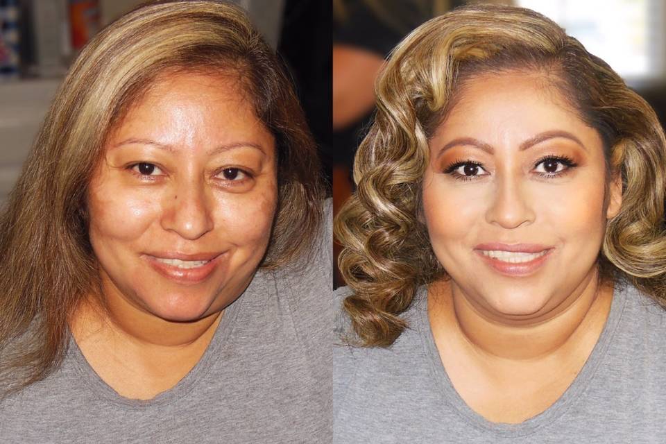 Mother of bride before and after