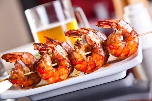 Skewered BBQ Smoked Shrimp