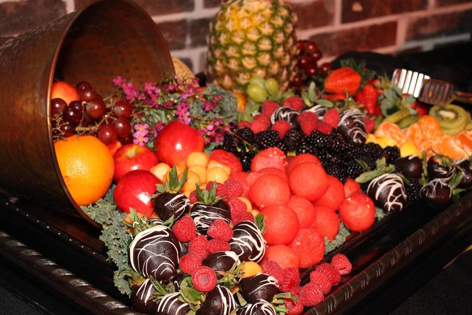 Bucket of fresh fruit platter