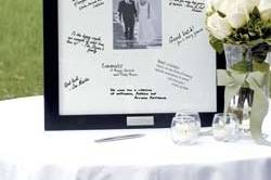 As Seen in Brides and Modern Bride Celebrate your special day with the thoughtful words of your guests surrounded by your favorite wedding picture. A 5