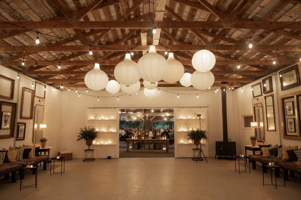 Inside the barn