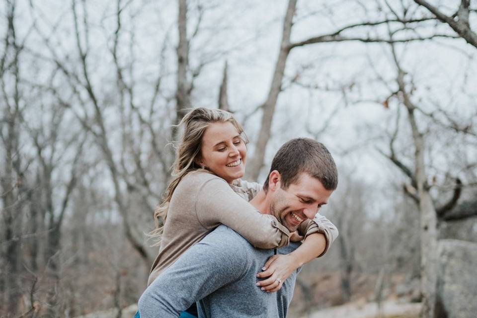 A piggy-back ride