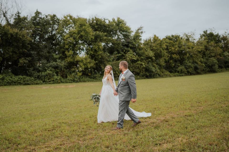 Bride looking at her groom