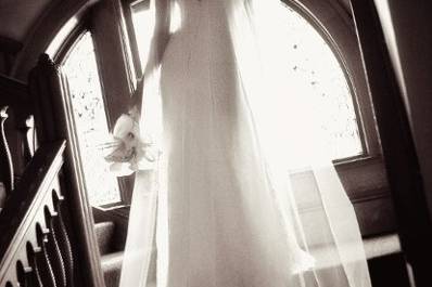 Bridal silhouette in black and white. by Lovely Day Photo