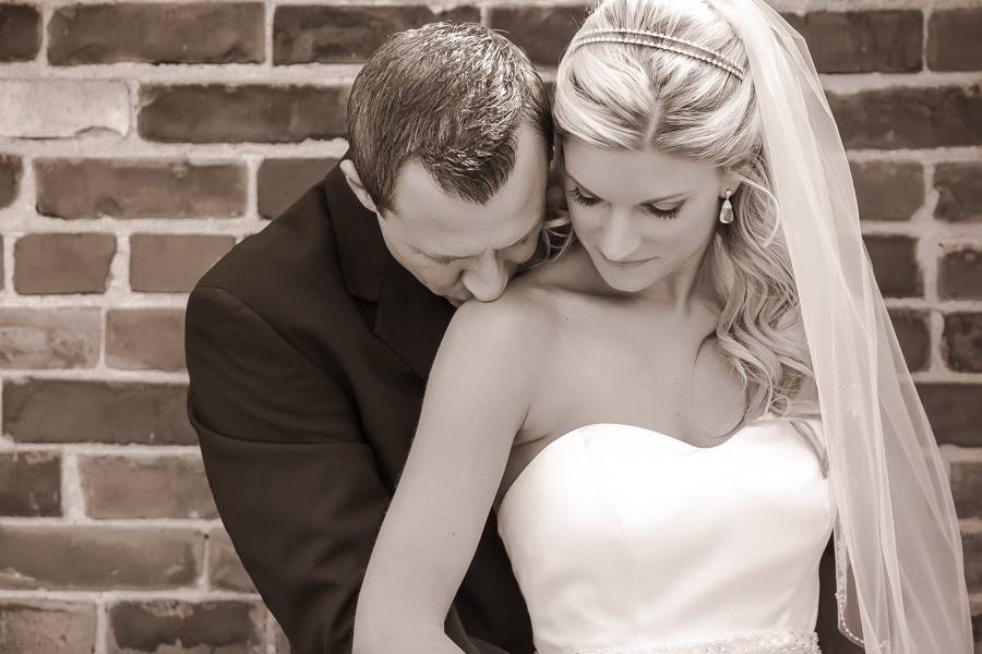 Black and white bridal portrait by Lovely Day Photo