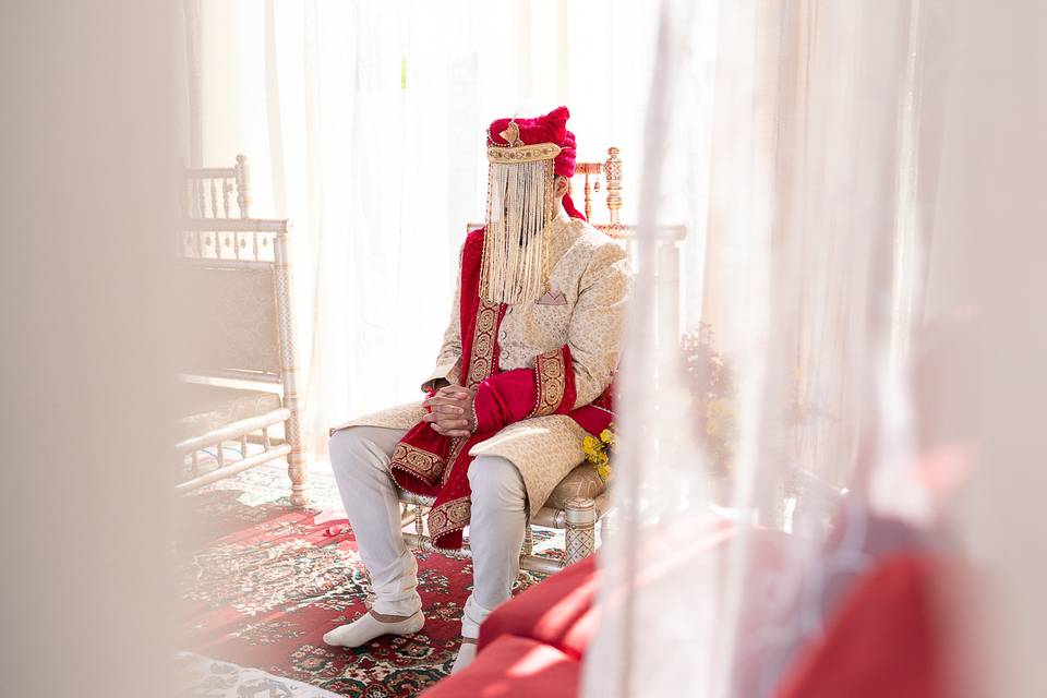 Indian groom waiting for bride