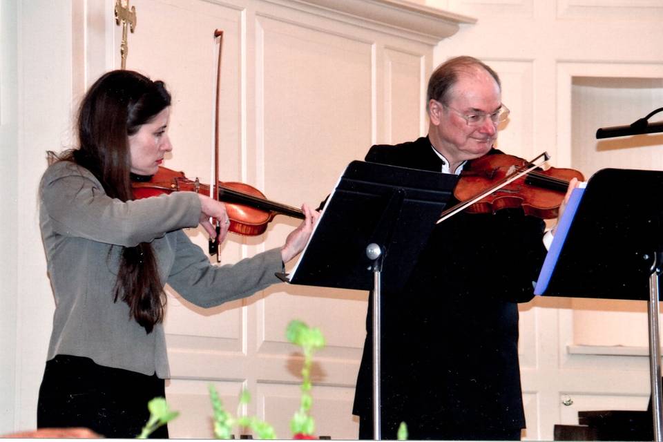 Violinists in action
