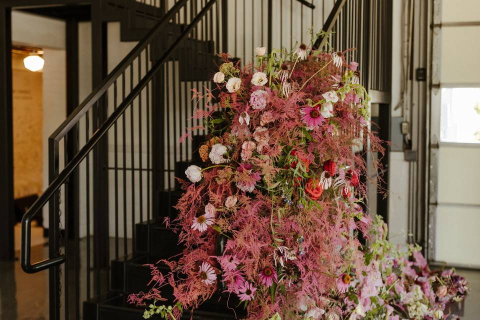 Florals + custom stairs