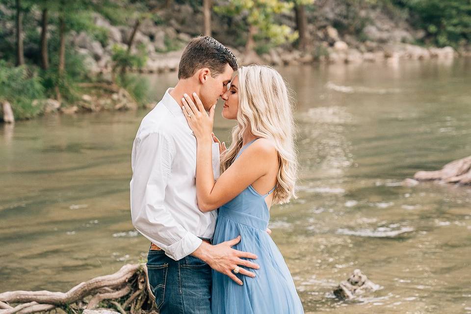 Romantic river engagements