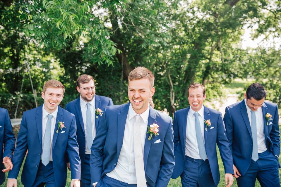 Groomsmen walking