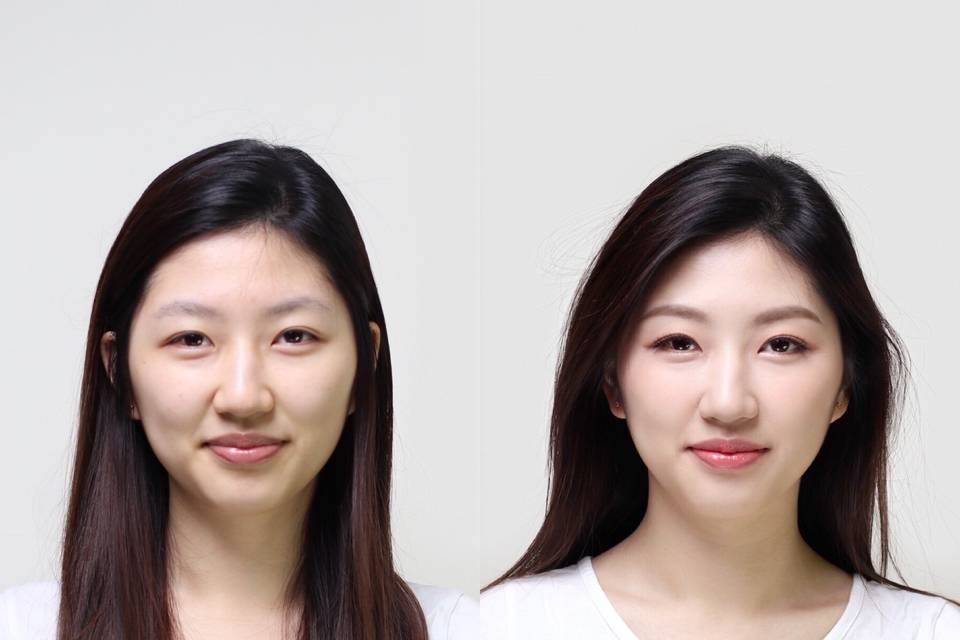 Bridal trial before and after