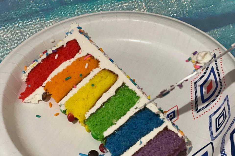 Colorful cake slice
