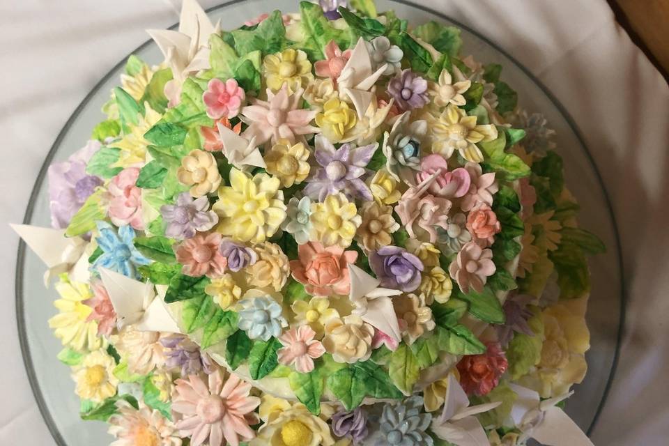 Paper Crane Wedding Cake