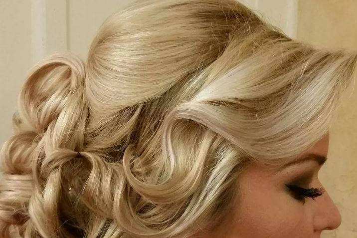 Curled updo
