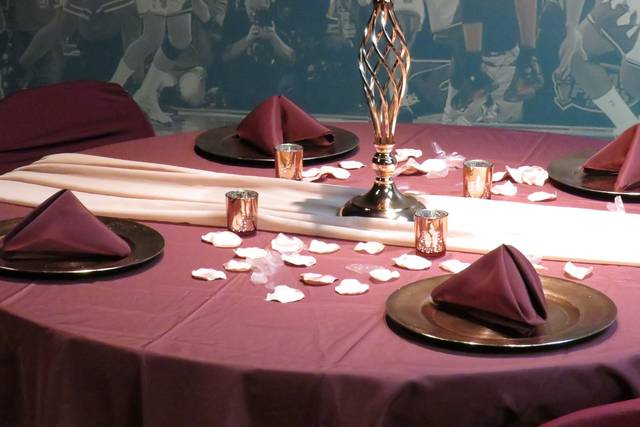 Rose Gold/Burgundy Centerpiece