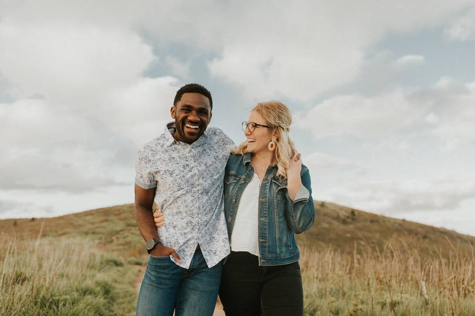 Happy couple in nature