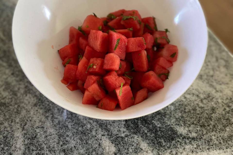 Watermelon mint salad