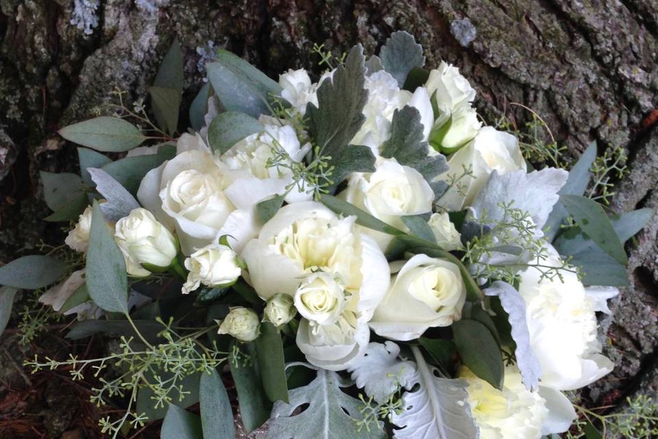 Emily's White & Gray Bouquet