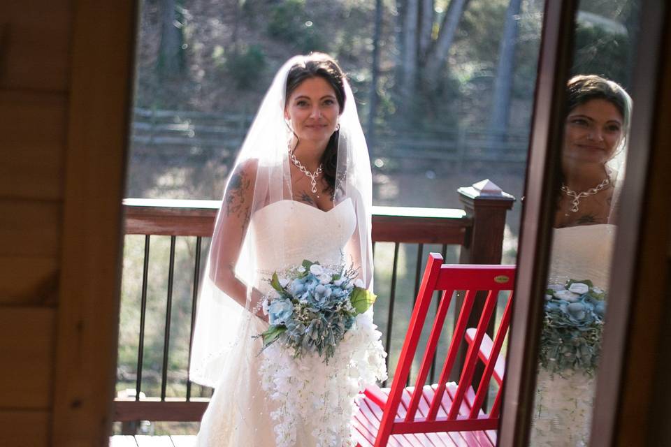 In the doorway