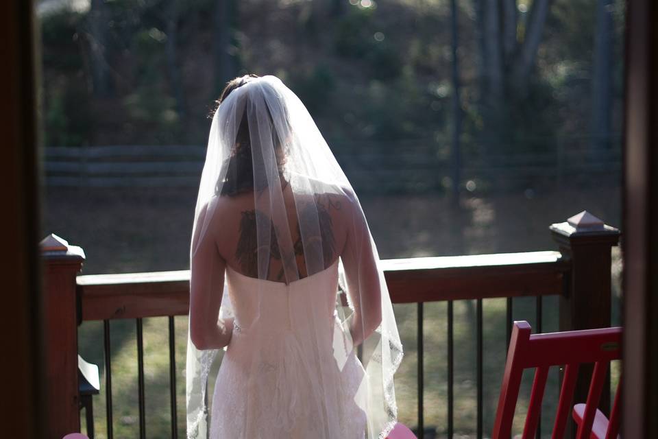 Sunset light on veil