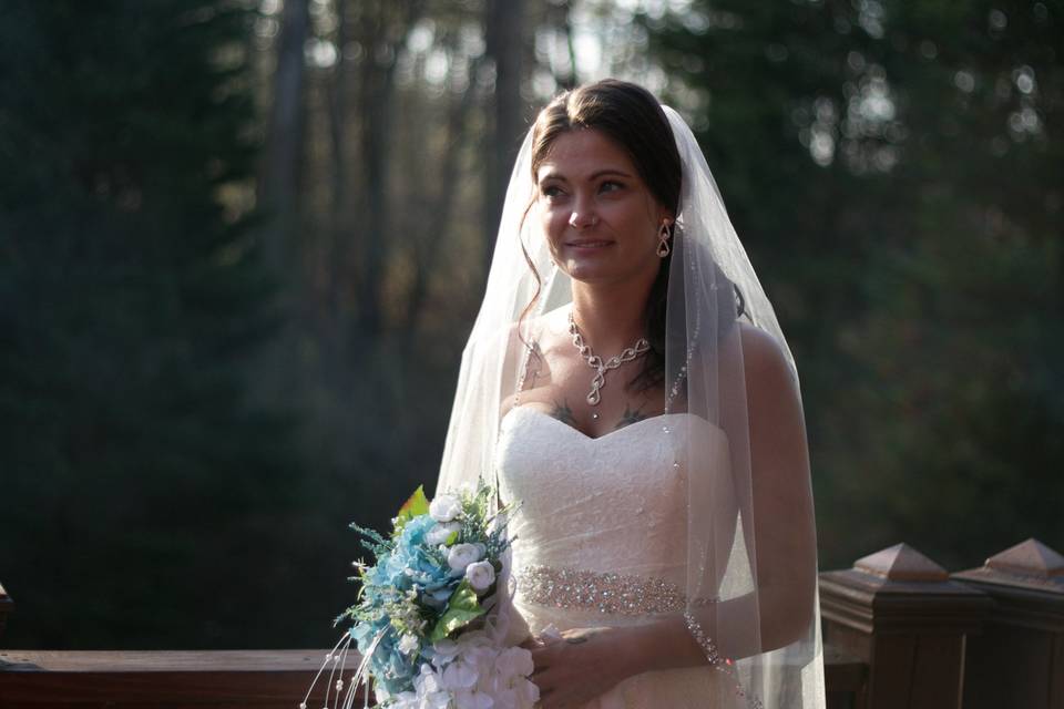 Bride at sunser