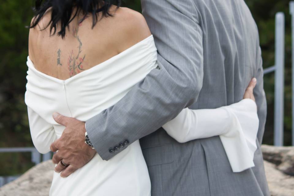 Just Married at Chimney Rock!